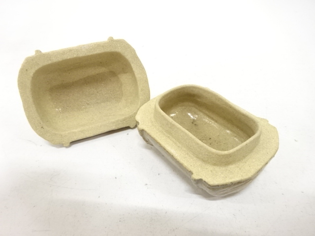  岩国焼　山田象陶造　干支　酉　香合